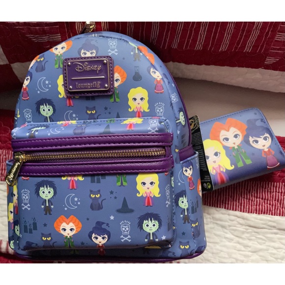 Loungefly | Bags | Disney Bag Wallet Hocus Pocus Chibi Characters Mini ...